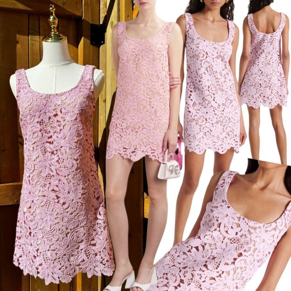 🆕 SELF PORTRAIT 🧿 NWOT Floral Lace Mini Shift Dress, Sz US 2 / UK 6